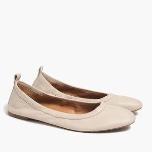 J Crew nude leather ballet flats